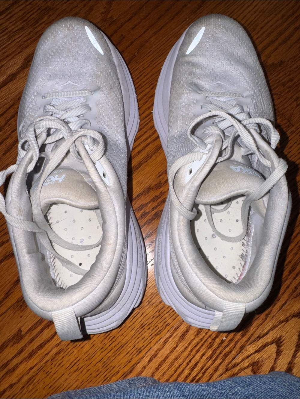 Hoka White Bondi 8 Running Shoes - Picture 5 of 5